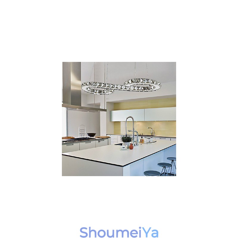 モダンコンテンポラリークリスタルクロームメタルペンダントライト