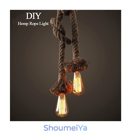 1 ライト DIY アート 麻ロープ ライト クリエイティブ 麻ロープ シャンデリア