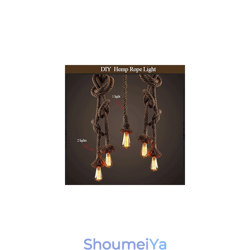 1 ライト DIY アート 麻ロープ ライト クリエイティブ 麻ロープ シャンデリア
