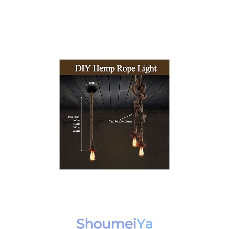 1 ライト DIY アート 麻ロープ ライト クリエイティブ 麻ロープ シャンデリア