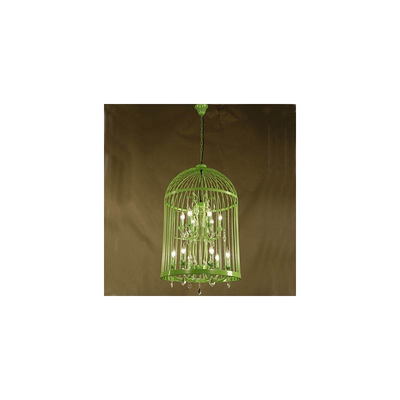 ヴィンテージ アイアン ケージ 階段ランプ シャンデリア クリスタル