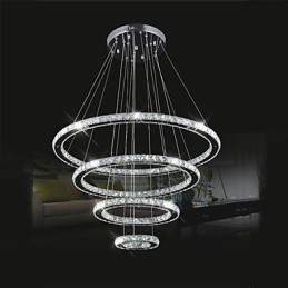 クリスタルペンダントライト 天井照明 クリアクリスタル ラウンド 4リング 40CM 60CM 80CM ソース器具