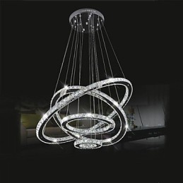 クリスタルペンダントライト 天井照明 クリアクリスタル ラウンド 4リング 40CM 60CM 80CM ソース器具