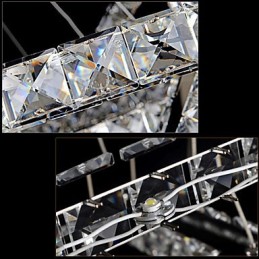 クリスタルペンダントライト 天井照明 クリアクリスタル ラウンド 4リング 40CM 60CM 80CM ソース器具