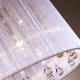 モダンコンテンポラリードラムクリスタル電気メッキメタルペンダントライト