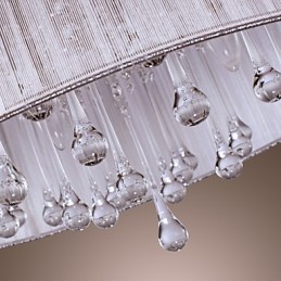 モダンコンテンポラリードラムクリスタル電気メッキメタルペンダントライト