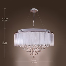 モダンコンテンポラリードラムクリスタル電気メッキペンダントライト