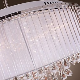 モダンコンテンポラリードラムクリスタル電気メッキペンダントライト