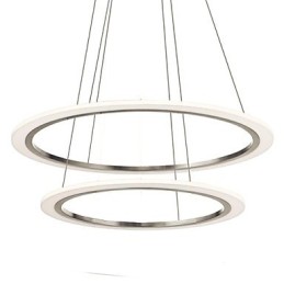 アクリルペンダントランプ 天井吊り下げシャンデリア照明器具 2つのリング付き