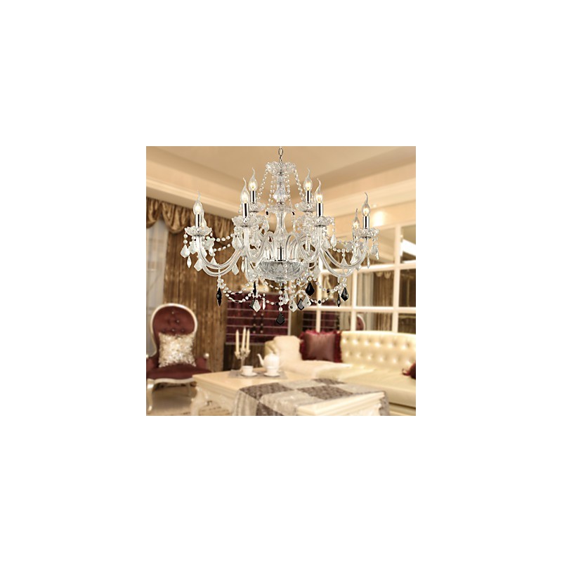 ラスティックロッジクリスタル電気メッキガラスシャンデリア