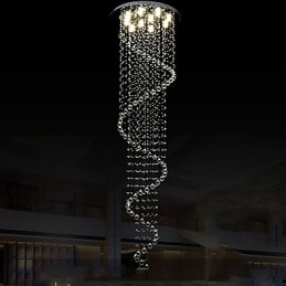 モダン クリスタル ペンダント ライト シャンデリア 照明ランプ 器具 シングル スパイラル D70CM H250CM