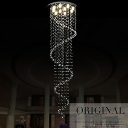 モダン クリスタル ペンダント ライト シャンデリア 照明ランプ 器具 シングル スパイラル D70CM H250CM