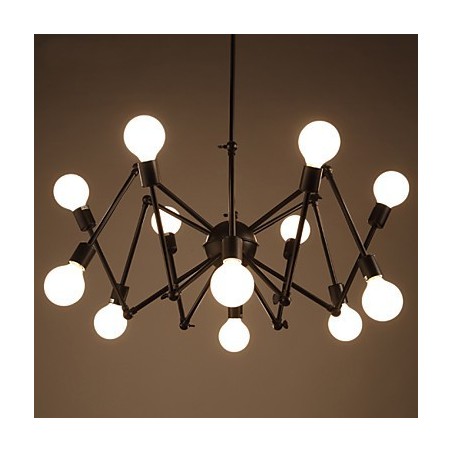 アメリカンロフト ブラックライト アイアンスパイダーシャンデリア 12ヘッド