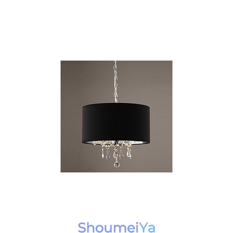 モダンコンテンポラリードラムクリスタルミニスタイルクロームシャンデリア