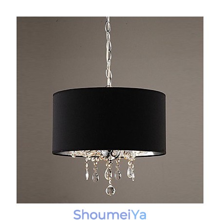 モダンコンテンポラリードラムクリスタルミニスタイルクロームシャンデリア