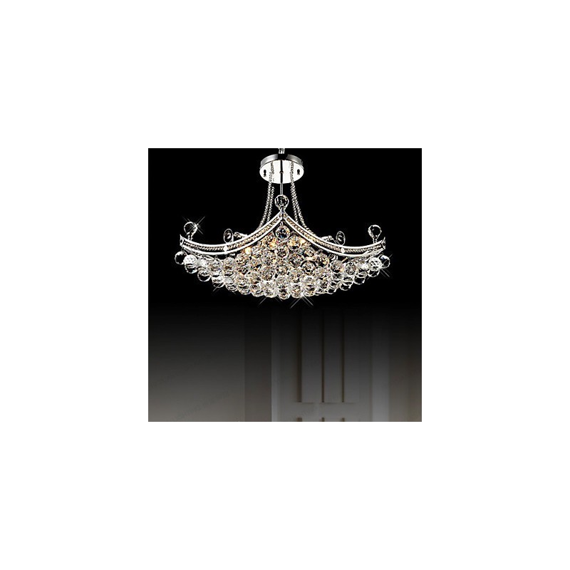 モダンで現代的なクリスタル電気メッキメタルペンダントライト