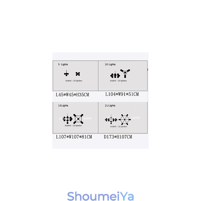 シャンデリア 5灯 ガラスボールライト レトロ 屋外 ガレージ メタル