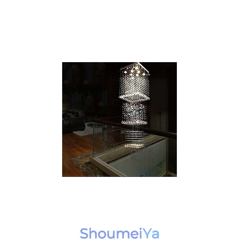 天井クリスタルペンダントランプ照明 8灯 モダン 豪華 シルバー Canpoy K9 クリアクリスタル器具