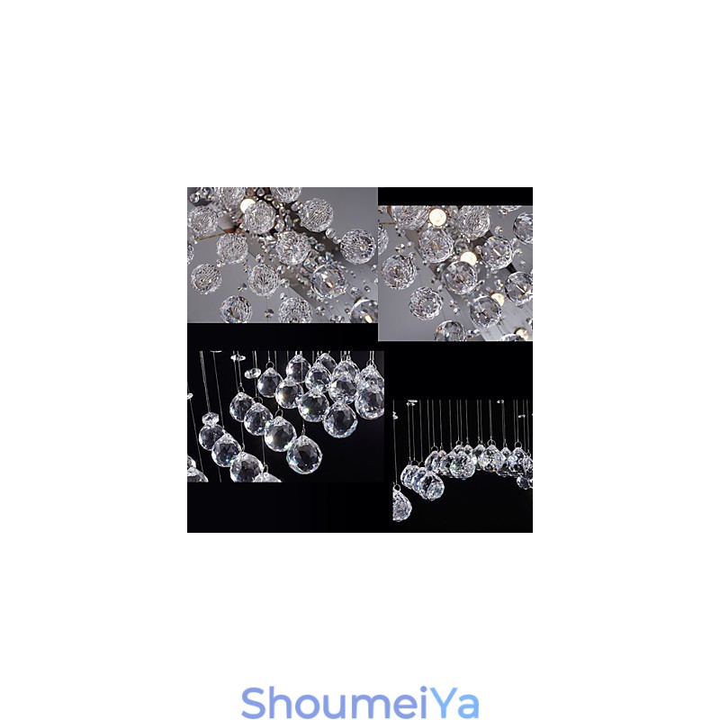天井クリスタルペンダントランプ照明 8灯 モダン 豪華 シルバー Canpoy K9 クリアクリスタル器具