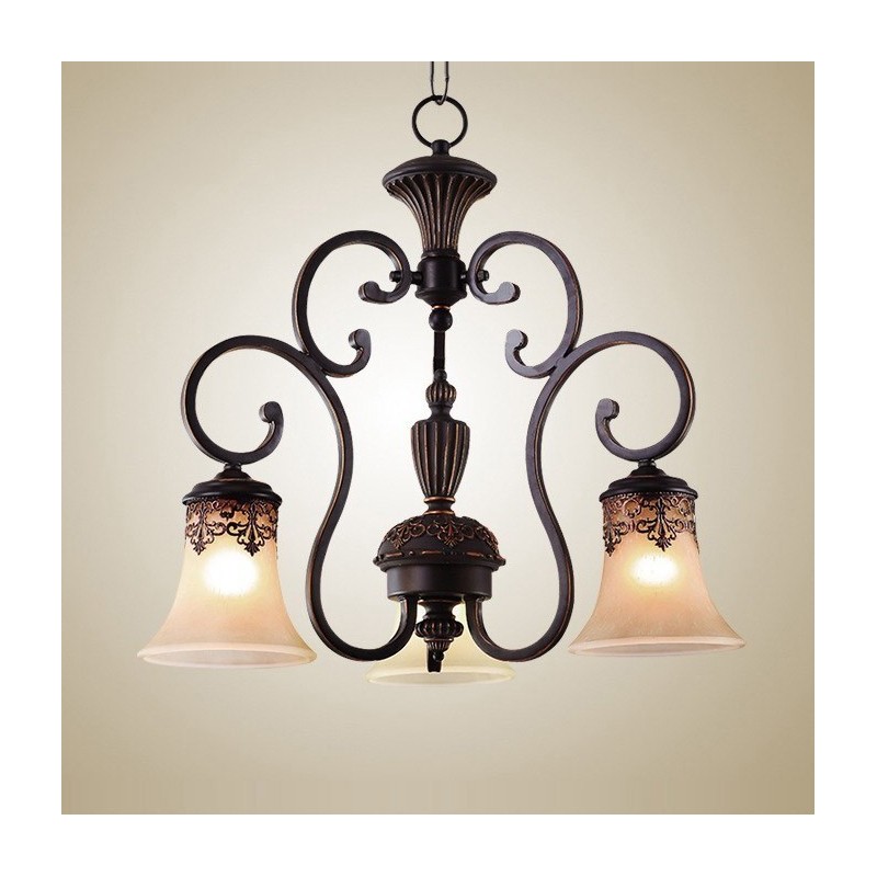 ヴィンテージ カントリー アイランド ペインティング メタル シャンデリア フラッシュマウント