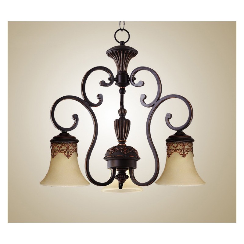 ヴィンテージ カントリー アイランド ペインティング メタル シャンデリア フラッシュマウント