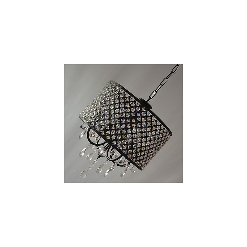 モダンコンテンポラリードラムクリスタルクロームシャンデリア