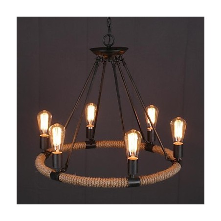 カントリーミニスタイルペインティングメタルペンダントライト