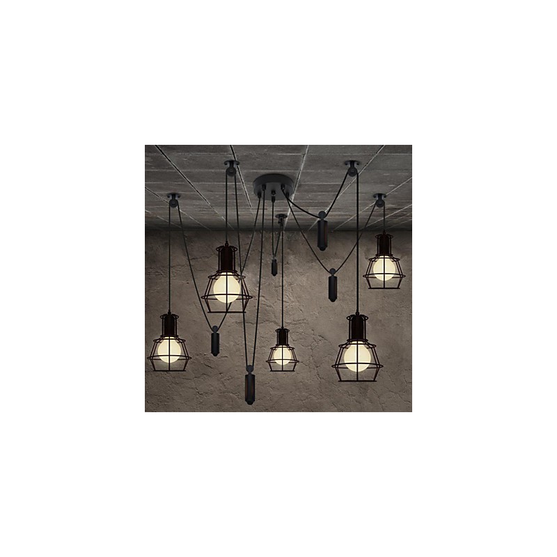 5 ヘッド シャンデリア 素朴なロッジ ヴィンテージ レトロ カントリー メタル