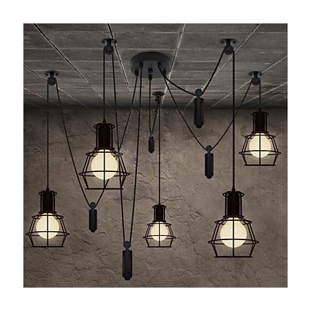 5 ヘッド シャンデリア 素朴なロッジ ヴィンテージ レトロ カントリー メタル