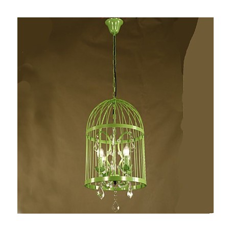 ヴィンテージ アイアン ケージ 階段ランプ シャンデリア クリスタル