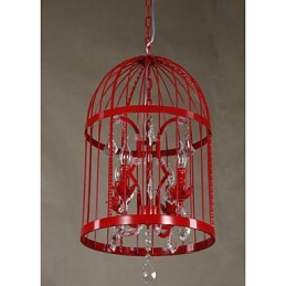 ヴィンテージ アイアン ケージ 階段ランプ シャンデリア クリスタル