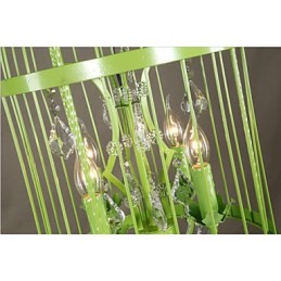 ヴィンテージ アイアン ケージ 階段ランプ シャンデリア クリスタル