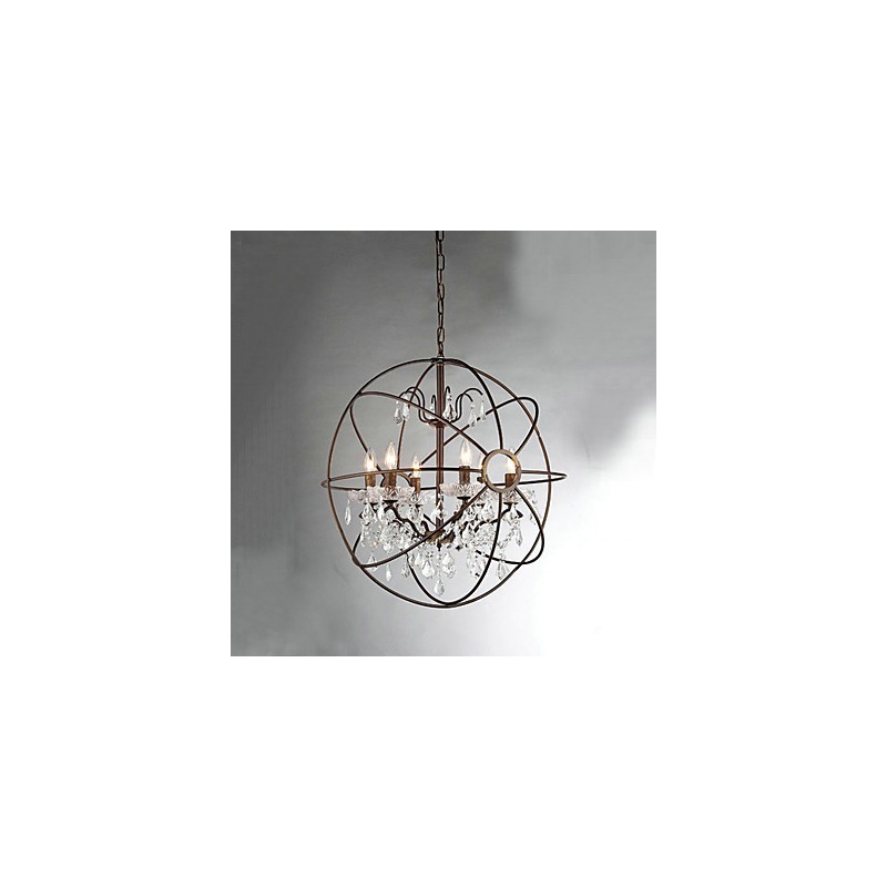 ヴィンテージ クリスタル ペインティング メタル シャンデリア