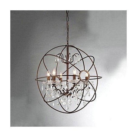 ヴィンテージ クリスタル ペインティング メタル シャンデリア