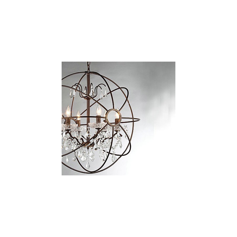 ヴィンテージ クリスタル ペインティング メタル シャンデリア