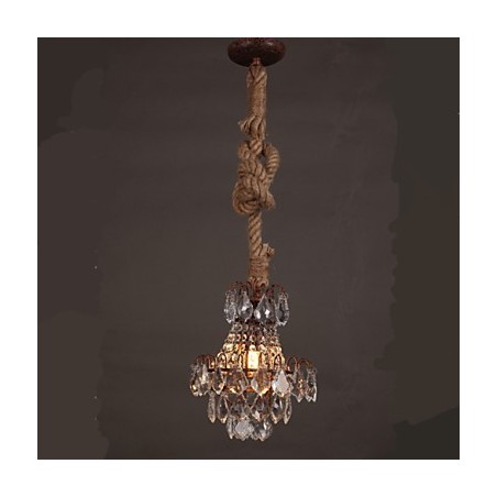 レトロラウンジヘンプインダストリアルウィンドイミテーションクリスタルシャンデリア