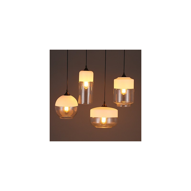 北欧のクリエイティブ階段店のアート錬鉄ガラスシャンデリアランプ